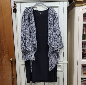 Tiana B black one piece dress with attached shell